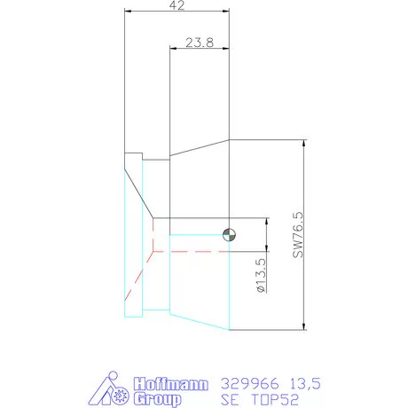 Hainbuch Szorítóvas sima 13,5 mm