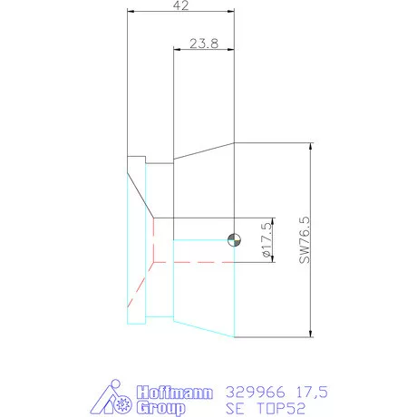 Hainbuch Szorítóvas sima 17,5 mm