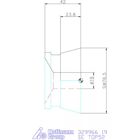 Hainbuch Szorítóvas sima 19 mm