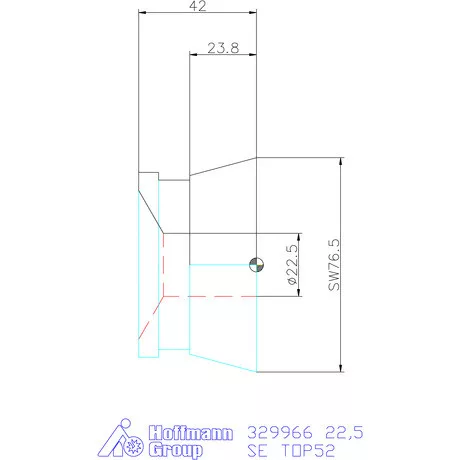 Hainbuch Szorítóvas sima 22,5 mm