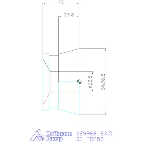 Hainbuch Szorítóvas sima 23,5 mm