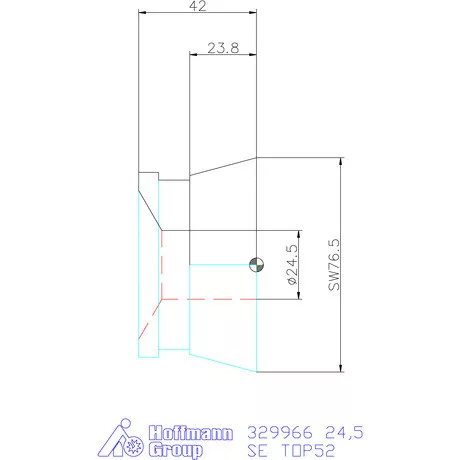 Hainbuch Szorítóvas sima 24,5 mm