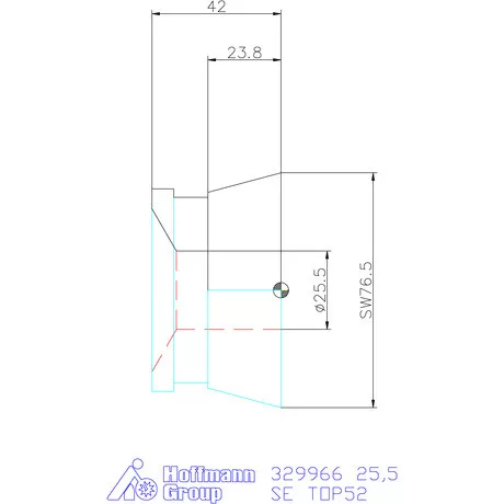 Hainbuch Szorítóvas sima 25,5 mm