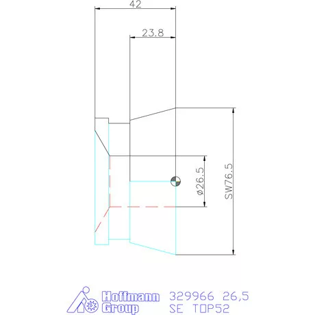 Hainbuch Szorítóvas sima 26,5 mm