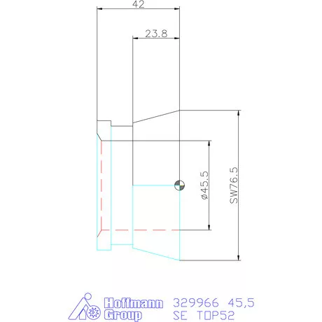 Hainbuch Szorítóvas sima 45,5 mm