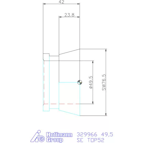 Hainbuch Szorítóvas sima 49,5 mm