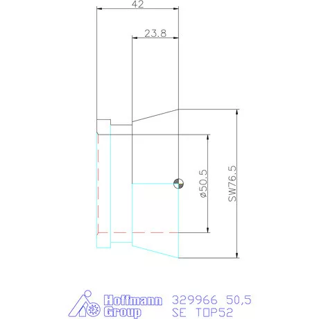 Hainbuch Szorítóvas sima 50,5 mm