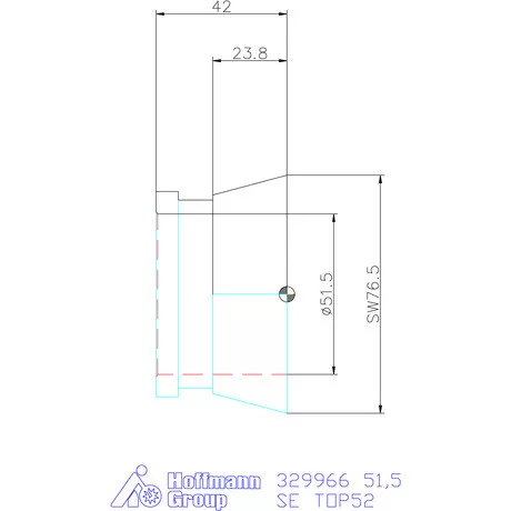 Hainbuch Szorítóvas sima 51,5 mm