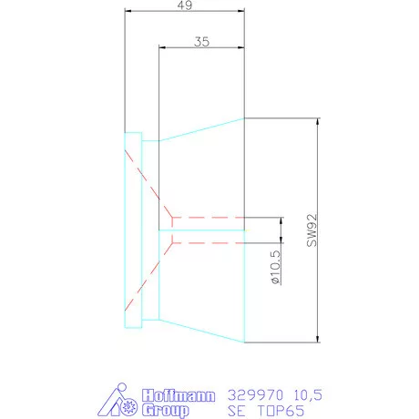 Hainbuch Szorítóvas sima 10,5 mm