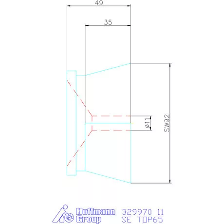 Hainbuch Szorítóvas sima 11 mm