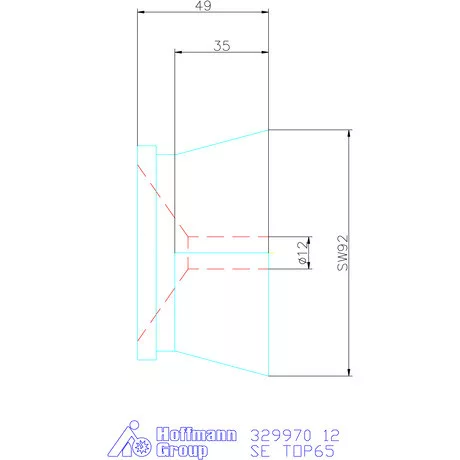 Hainbuch Szorítóvas sima 12 mm