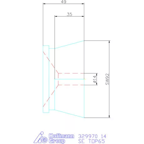 Hainbuch Szorítóvas sima 14 mm