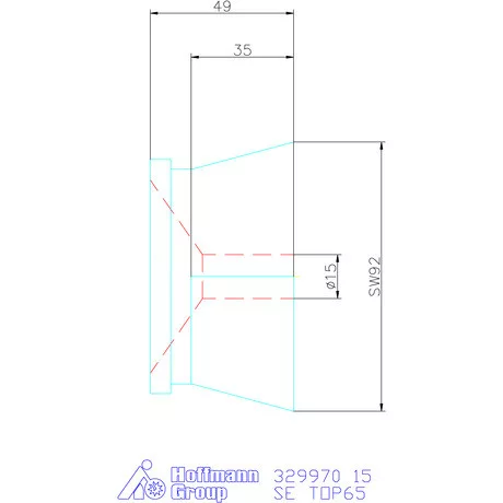 Hainbuch Szorítóvas sima 15 mm