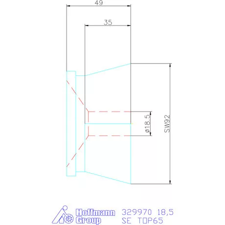 Hainbuch Szorítóvas sima 18,5 mm