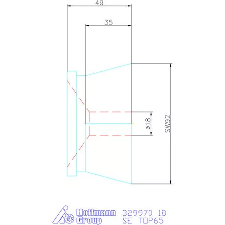 Hainbuch Szorítóvas sima 18 mm