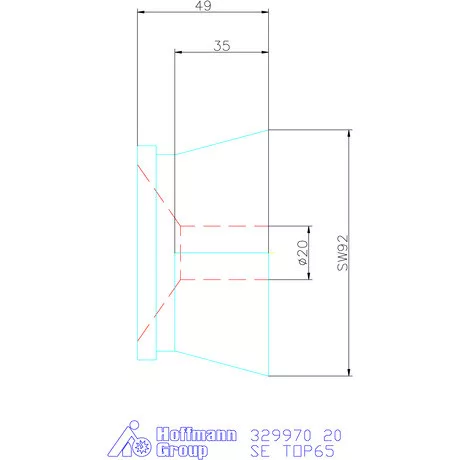 Hainbuch Szorítóvas sima 20 mm