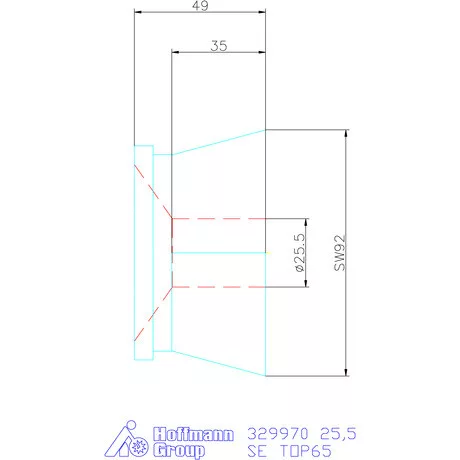 Hainbuch Szorítóvas sima 25,5 mm
