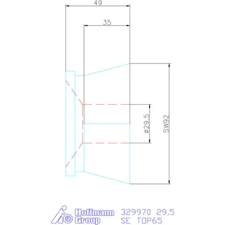 Hainbuch Szorítóvas sima 29,5 mm