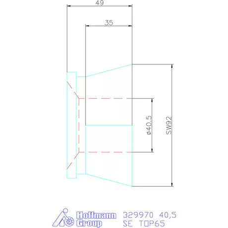Hainbuch Szorítóvas sima 40,5 mm