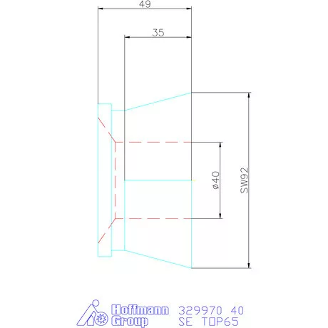 Hainbuch Szorítóvas sima 40 mm