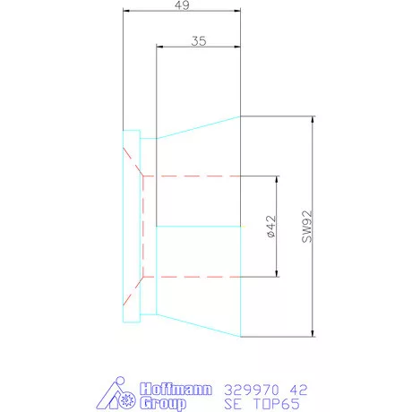 Hainbuch Szorítóvas sima 42 mm