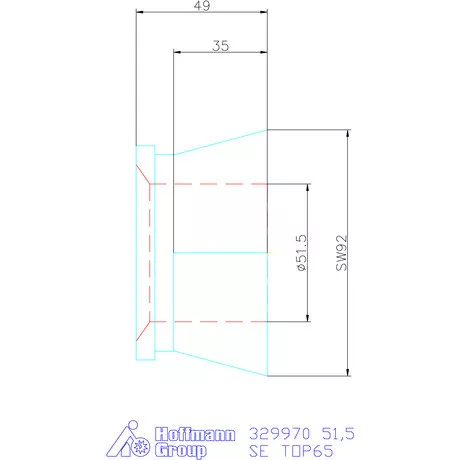 Hainbuch Szorítóvas sima 51,5 mm