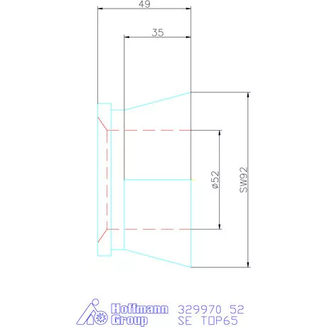 Hainbuch Szorítóvas sima 52 mm