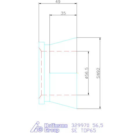 Hainbuch Szorítóvas sima 56,5 mm