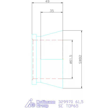 Hainbuch Szorítóvas sima 61,5 mm