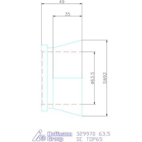 Hainbuch Szorítóvas sima 63,5 mm