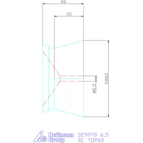 Hainbuch Szorítóvas sima 6,5 mm