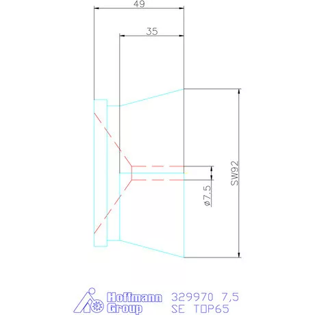 Hainbuch Szorítóvas sima 7,5 mm