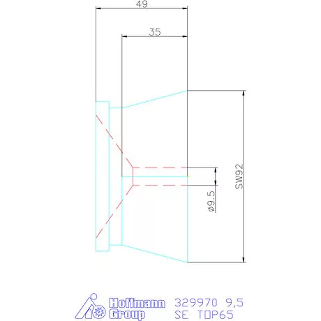 Hainbuch Szorítóvas sima 9,5 mm