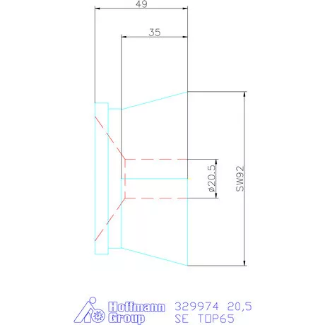 Hainbuch Szorítóvas kereszt- és hosszanti recézés 20,5 mm
