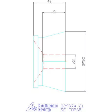 Hainbuch Szorítóvas kereszt- és hosszanti recézés 21 mm