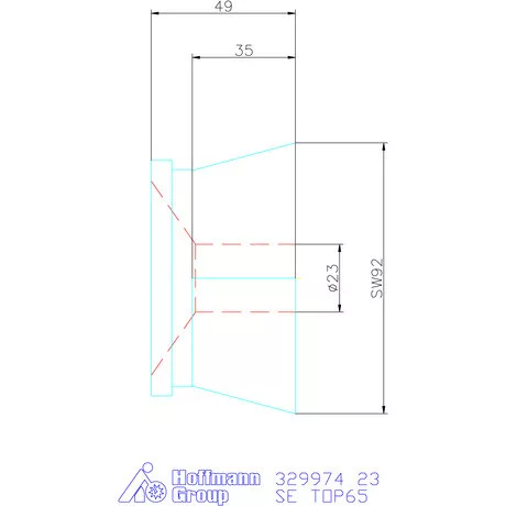 Hainbuch Szorítóvas kereszt- és hosszanti recézés 23 mm