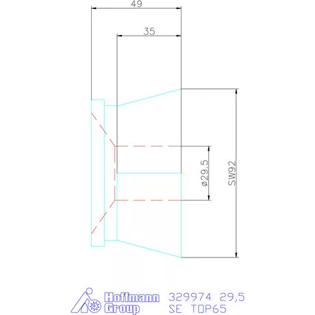 Hainbuch Szorítóvas kereszt- és hosszanti recézés 29,5 mm