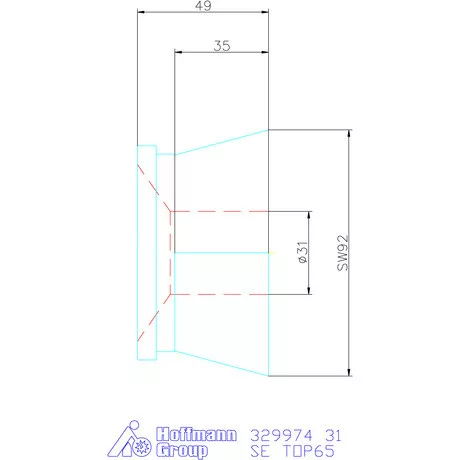 Hainbuch Szorítóvas kereszt- és hosszanti recézés 31 mm