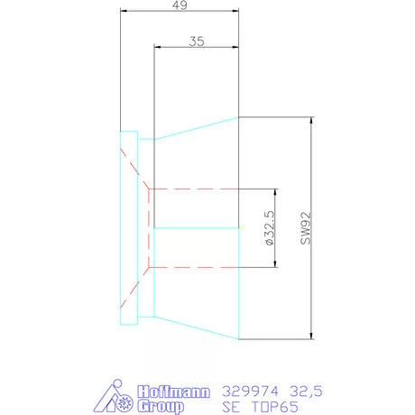 Hainbuch Szorítóvas kereszt- és hosszanti recézés 32,5 mm