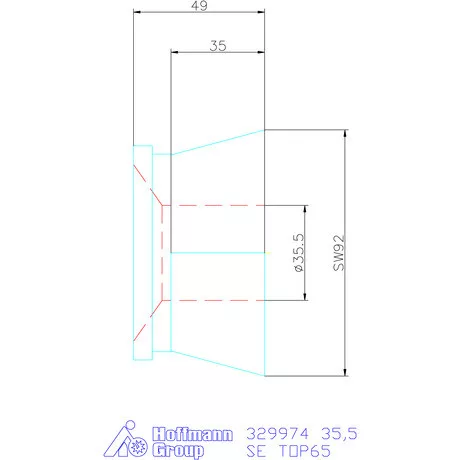 Hainbuch Szorítóvas kereszt- és hosszanti recézés 35,5 mm