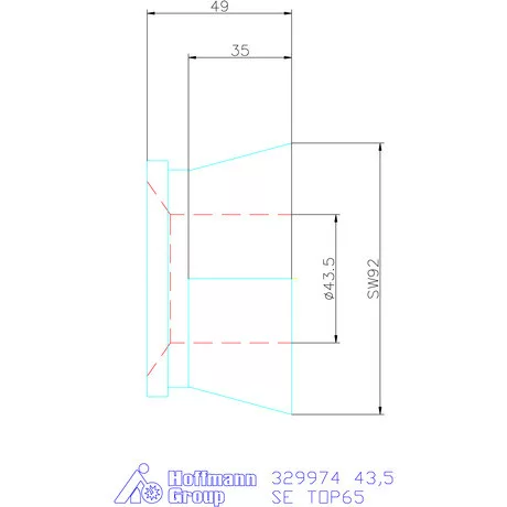 Hainbuch Szorítóvas kereszt- és hosszanti recézés 43,5 mm