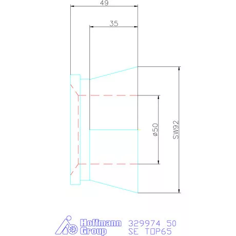Hainbuch Szorítóvas kereszt- és hosszanti recézés 50 mm