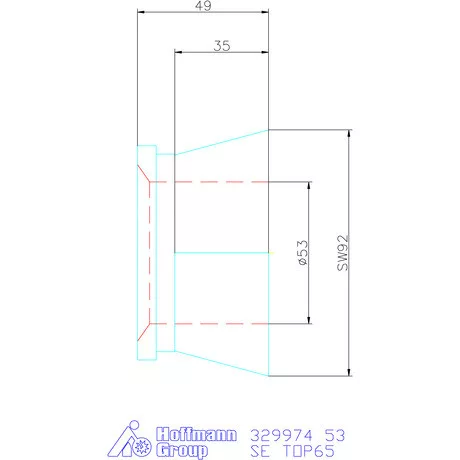 Hainbuch Szorítóvas kereszt- és hosszanti recézés 53 mm