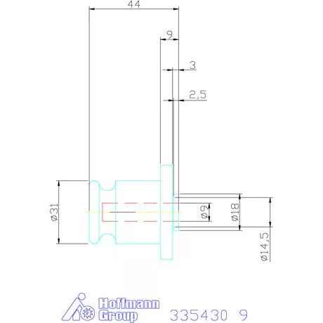 Holex Gyorscsere betét biztonsági megcsúszó tengelykapcsoló nélkül 9 mm