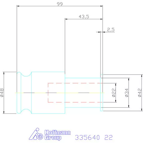 Holex Gyorscsere betét biztonsági megcsúszó tengelykapcsolóval 22 mm