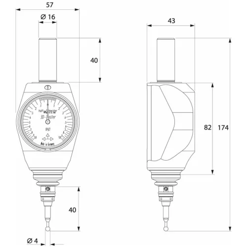 Analóg 3D tapintó tapintóbetéttel (⌀ 4 mm)
