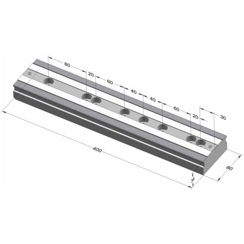 Több munkadarabos befogósín 80  400 mm