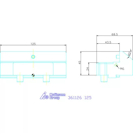 Garant Rátétpofa elforgatott befogó modulokhoz fix 125