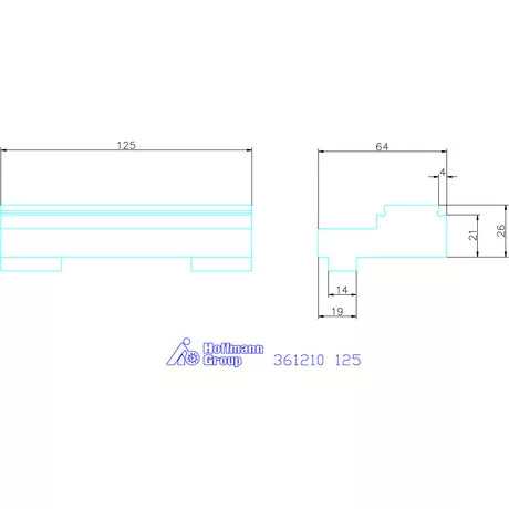 Lépcsős pofa bevonattal, T-REX-hez fix 125