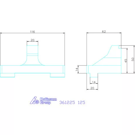 Pofa, 20 mm,T-Rex-hez fix 125